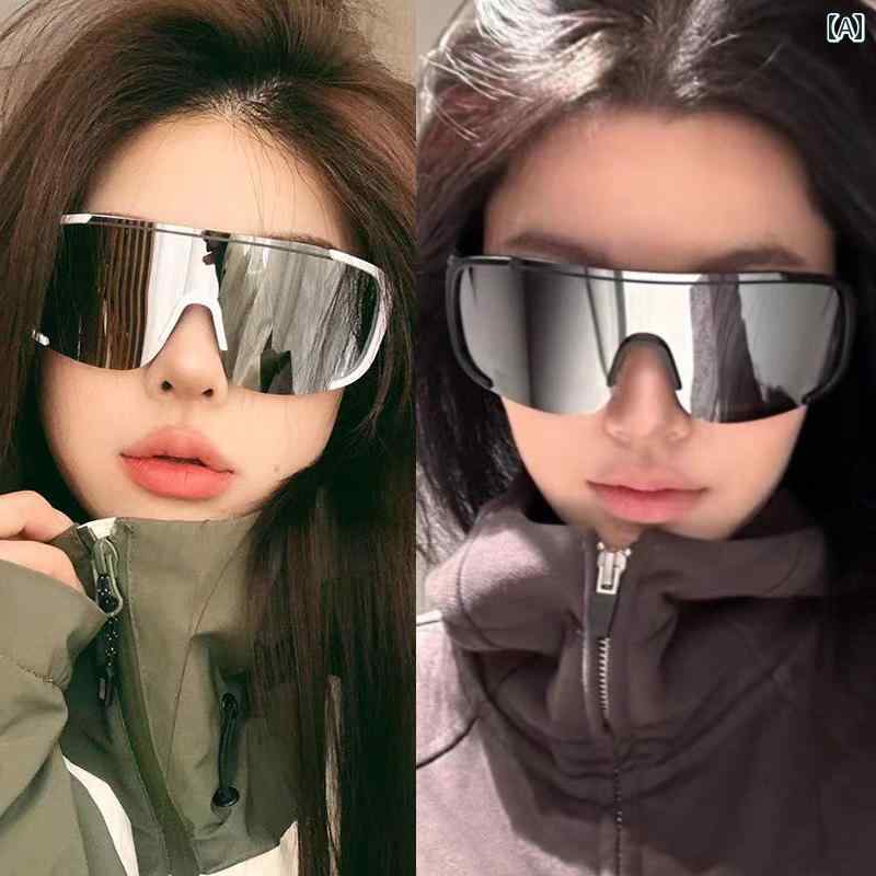 サングラス レンズ スタイリッシュ レトロ 特大 フレームの アウトドア サイクリング 登山 スキー 防風 ゴーグル サングラス 日焼け防止 ワンピース 男女兼用