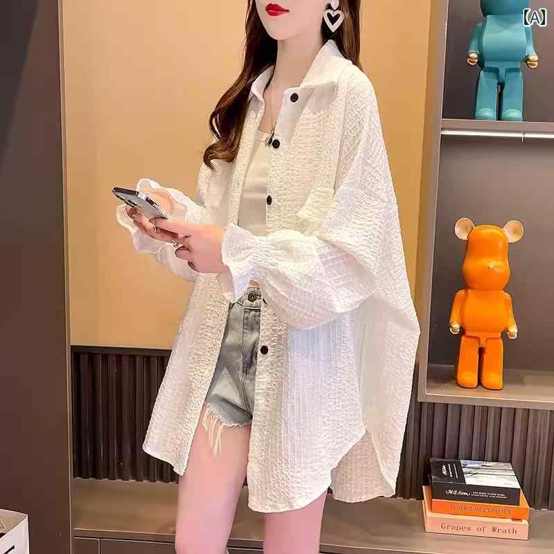 パーカー　薄手　カジュアル ミドル丈の 薄手 シャツ 日焼け防止 服 レディース 夏 2024 冷感 ルース ..