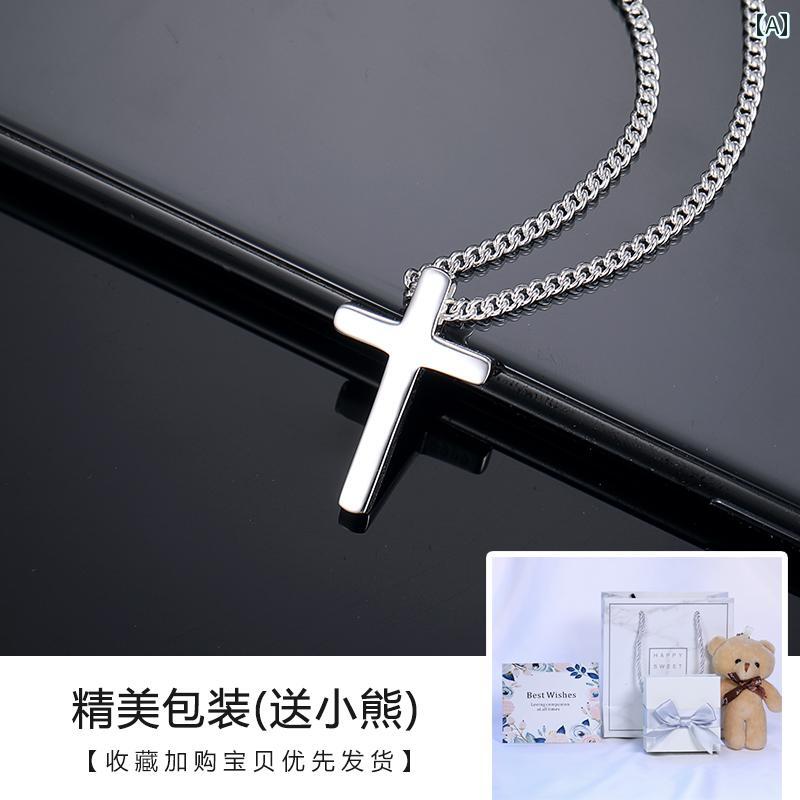ネックレス　十字架　クロス 男女兼用 クロス ネックレスな 999 スター リング シルバーのの カップル ..