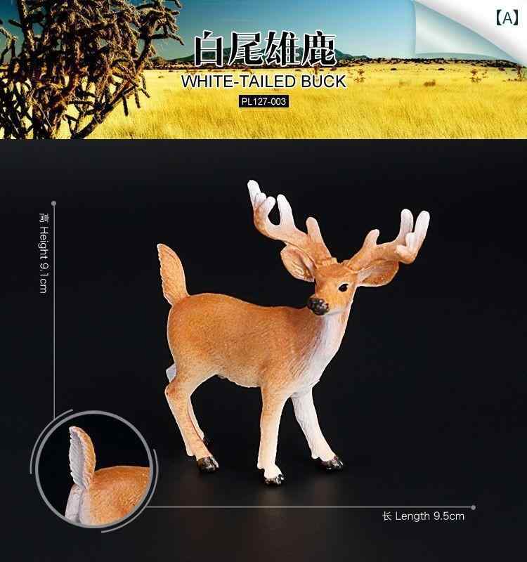 おもちゃ ホビー 動物 野生 動物の シミュレーション 鹿 カモシカ ニホン ジカ トナカイ 角 馬 固体 静的 子供用 動物 おもちゃ セット