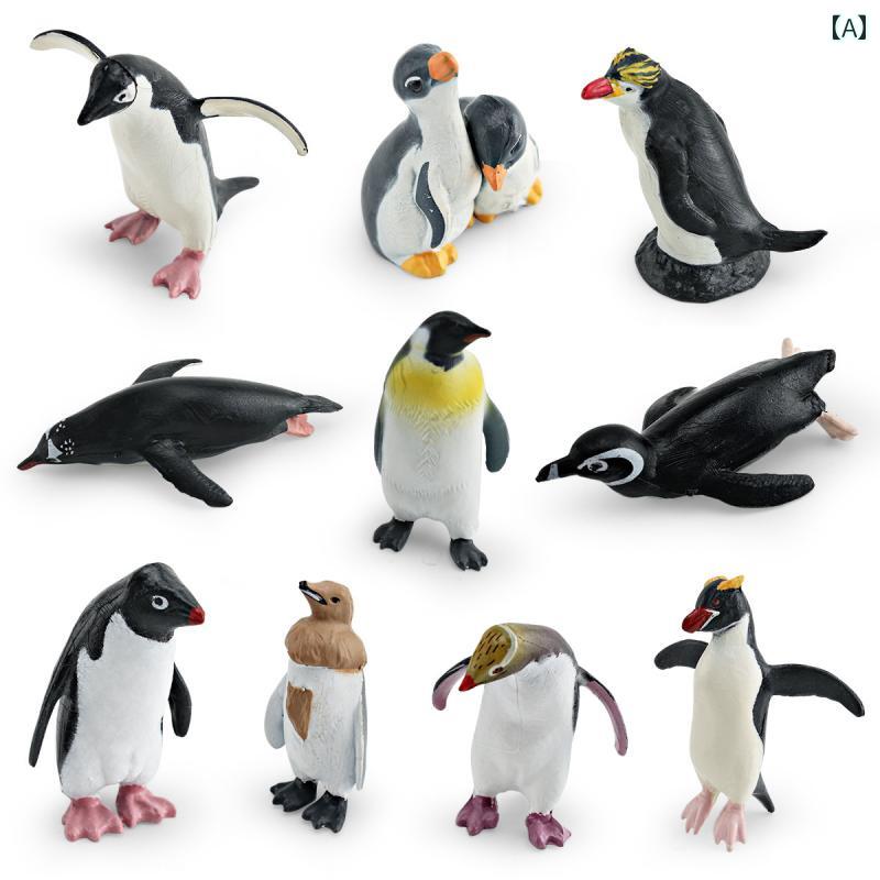 おもちゃ ホビー 動物 野生の 北極 動物 ペンギン ホッキョクグマ トナカイ 白 鳩 イグルー セット 装飾品の シミュレーション 子供の 認識