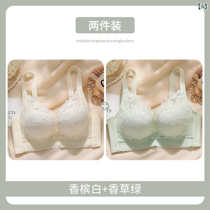 ブラ　女の子　思春期 胸が 小さい レディース 薄くて 厚手 下着 垂れを 防ぎ 脇 乳を 集めるに 集められた 2025年のの スタイル スチール リングの ない レースの ブラジャー