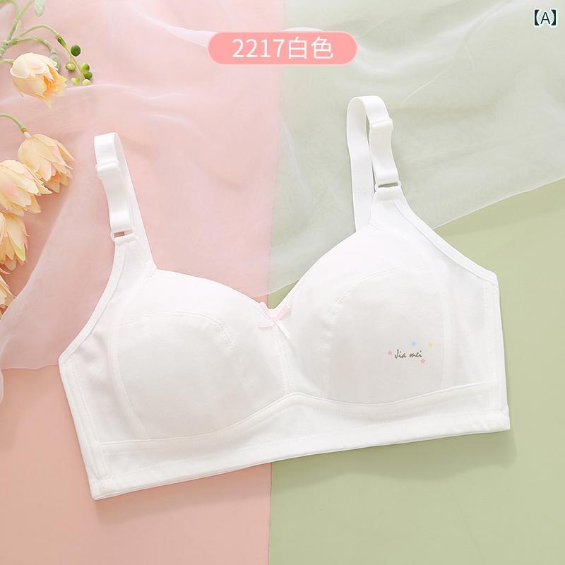 ブラ　女の子　思春期　 中学生 女子 綿 下着 1218歳 高校生 薄型 発育 期 鉄 輪なし ブラジャー バン..