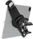 EXSHOW フィットネスバイク取付 タブレット ホルダー ハンドルバー ポール 取付 室内バイク 用 ランニングマシン ルームランナー エクササイズ スピン クロスバイク ベビーカー 落下防止タブ