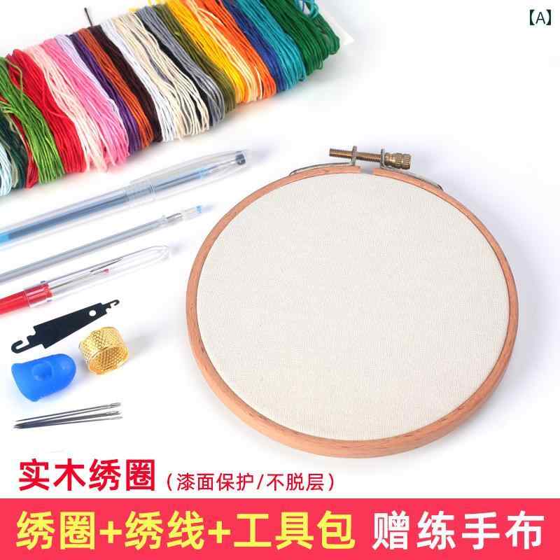 布　生地　無地　 クロスステッチ 刺繍 フープ ツール フレームキット 初心者 刺繍を サポート 伝統的な フレーム 固定 リング