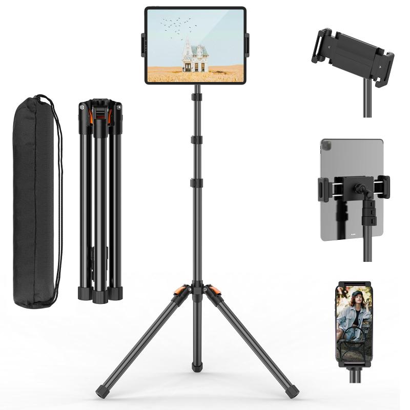 タブレット三脚 スタンド スマホ三脚 携帯三脚 軽量 スマホ/タブレットホルダー