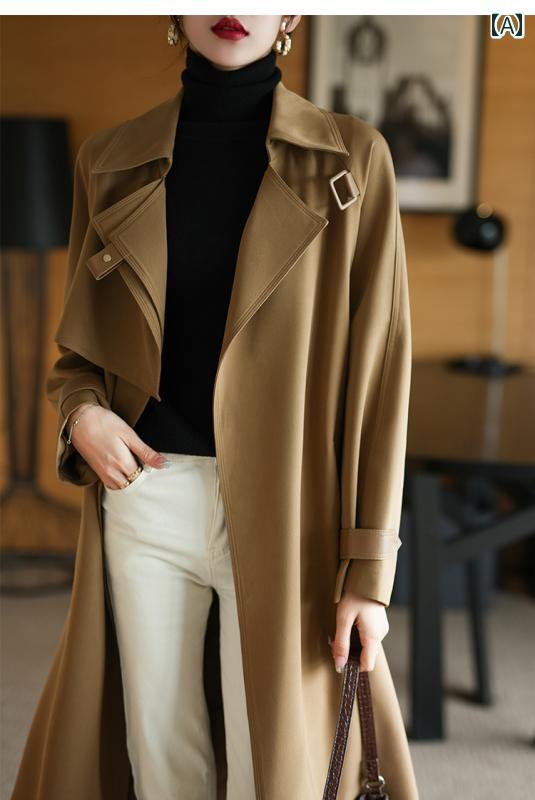 レディース　コート　ジャケット ハイエンドの ライト 高級 長い ウインドブレーカー ジャケット レデ..