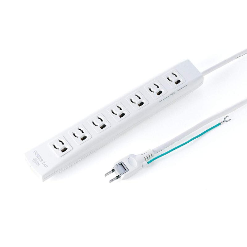 サンワダイレクト 電源タップ 5m 7個口 3P 一括集中スイッチ付き マグネット固定 雷サージ対応 700-TAP036/35
