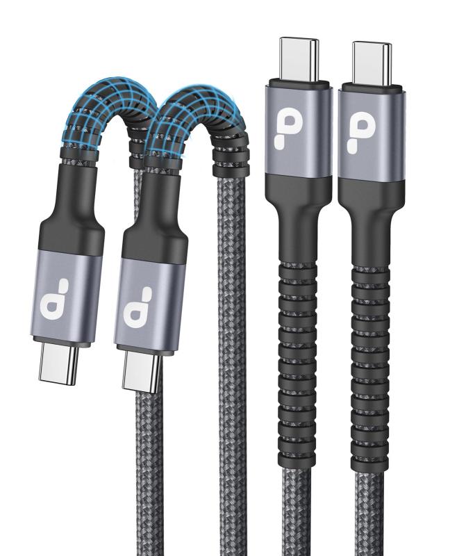 2 Pack PD対応 60W 急速充電 USB C to USB C ケーブル 30cm 短い Type C to C ケーブルデータ転送