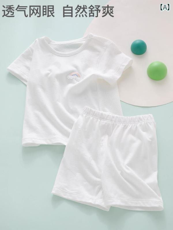 赤ちゃん　パジャマ　ベビー服 ベビー 半袖 スーツ スプリット 綿 夏 薄手 スタイル 06ヶ月 3 新生児 1..