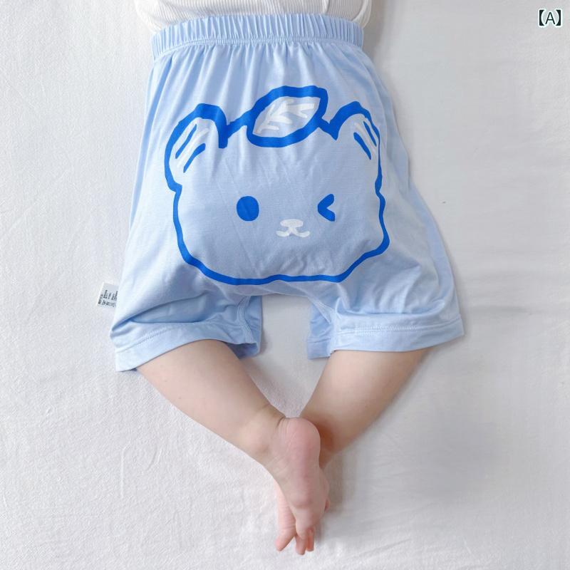 ベビー　服　赤ちゃん 夏用 ベビー ビッグ バット パンツ カートゥーン ショーツ 子供用 モダール 薄手..