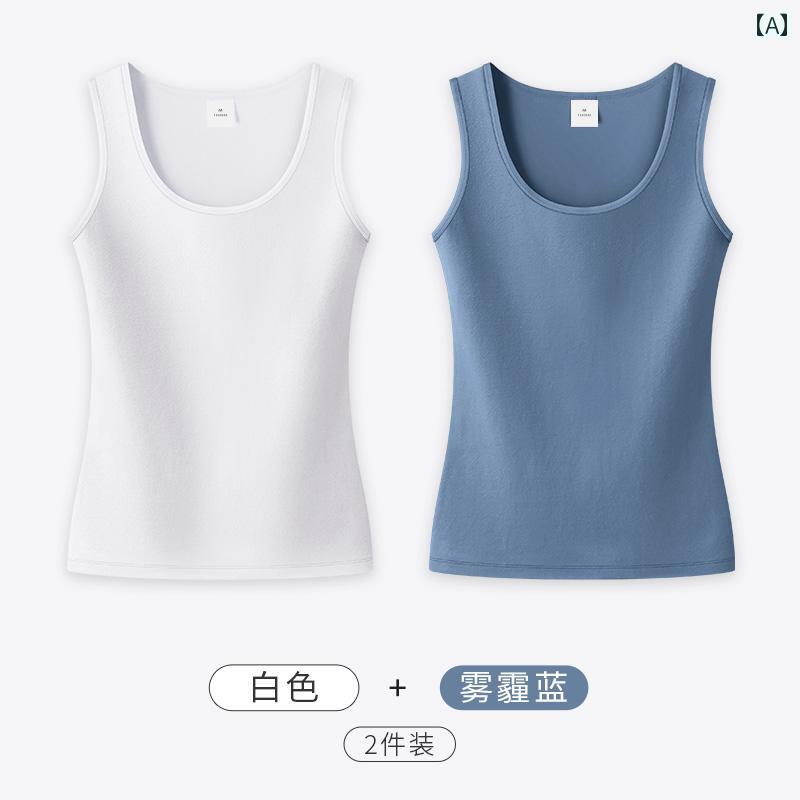 タンクトップ　レディース　ノースリーブ 女性用 ブラック 綿 キャミソール 夏 スタイル ホワイト ワイ..