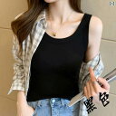 タンクトップ レディース ノースリーブ スレッド コットン レディース キャミソール ベスト インナーウェア スリムフィット サイド ブレスト カバー 春夏 ノースリーブ アウターウェア|詳細画像
