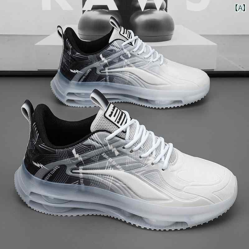 シューズ　ランニング　スポーツ メンズシューズ 2025 春 メッシュ 通気性 スポーツ レジャー ランニング エア クッション 衝撃 吸収 厚底 ダディ シューズ