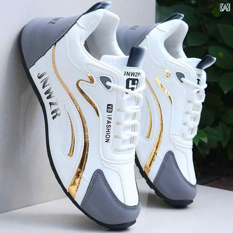 シューズ　ランニング　スポーツ メンズシューズ 春秋 レザー 防水 スポーツ シューズ メンズ 2025 滑り止め 旅行 メンズカジュアル