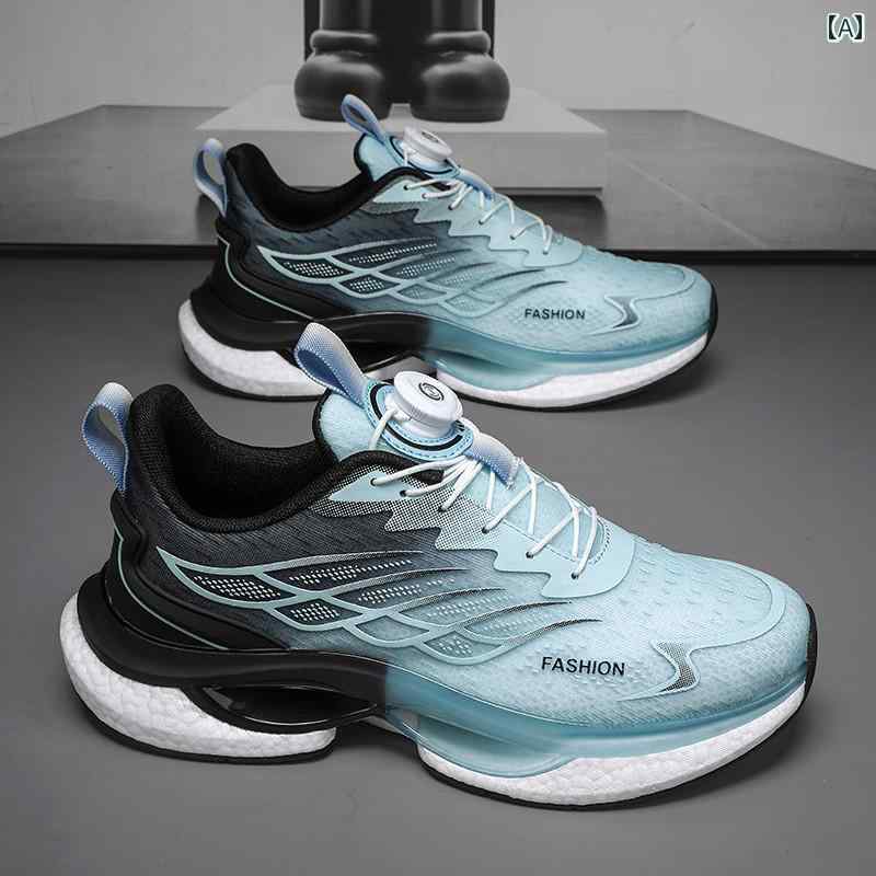シューズ　ランニング　スポーツ スポーツ シューズ メンズ スプリング 通気性 回転 ボタン ランニング..