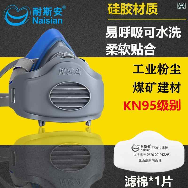 防護　フェイス　めがね Nicean 防塵 マスク 産業用 特殊 保護 呼吸 シリコン 洗える