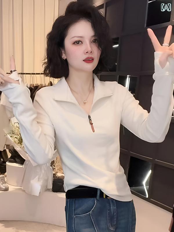 ジッパー ジャケット カジュアル ハーフ ジップ スタンドカラー スウェットシャツ レディース 2025 春 ホット スタイル カジュアル 万能 シック 長袖 トップス