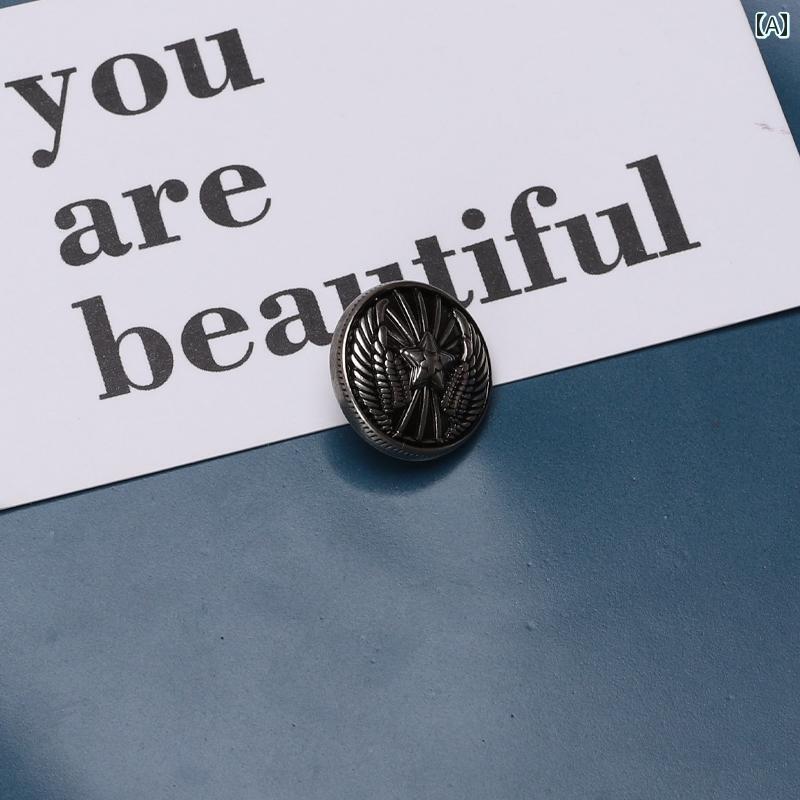 ボタン ラウンド アクセサリー メンズ新 スタイル カレッジ コート ボタン ウィンドブレーカー ジャケット スーツ ラウンドメタル 服 レディース ツイスト