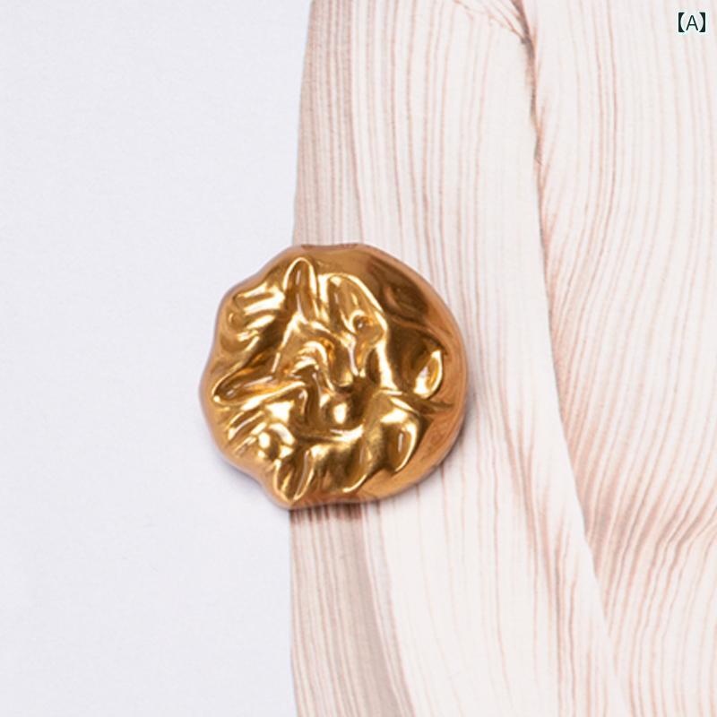 ボタン ラウンド アクセサリー レトロ コート ボタン ウィンドブレーカー ジャケット スーツ ラウンドメタル 服 カジュアル 小さい セーター カラー