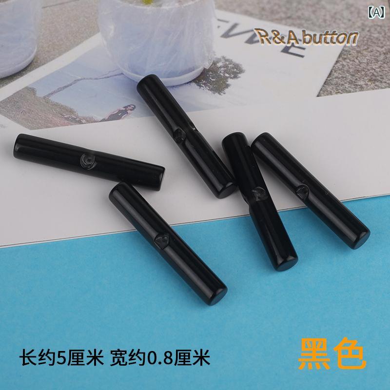 ボタン　カジュアル　アクセサリー 樹脂製 ロング ストリップ ブラック ベージュ ダークブラウン ボタ..