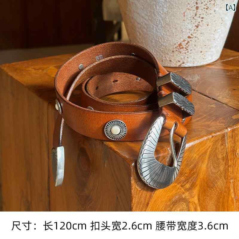 レディース　ベルト　カジュアル 自薦 Puntovita イタリア製 革 メタル バックルベルト レトロ 万能