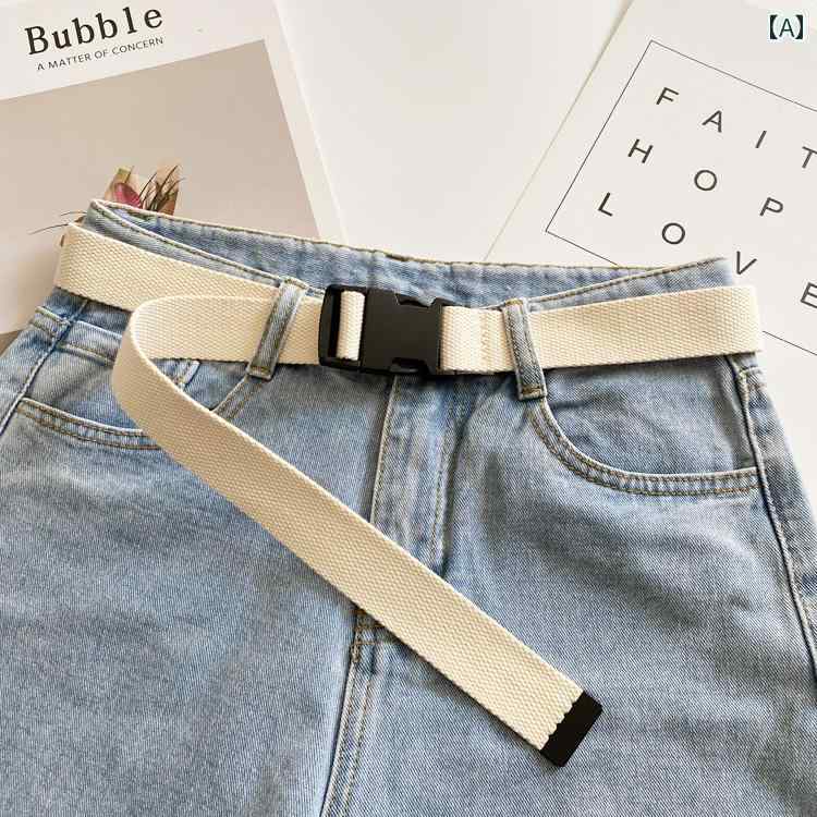 レディース　ベルト　カジュアル 韓国 カジュアル キャンバス ベルト メンズ レディース プラスチックバックル 芸術的な スタイル 若見え 学生向けな ズボン ベルトです。