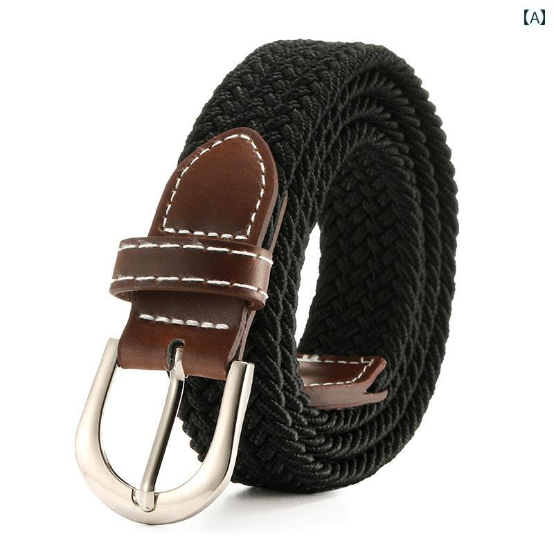 レディース　ベルト　カジュアル GIAPOS 小さい ベルト レディース ジーンズ 伸縮性 編み込み ズボン 夏 薄手 キャンバス 装飾 狭い