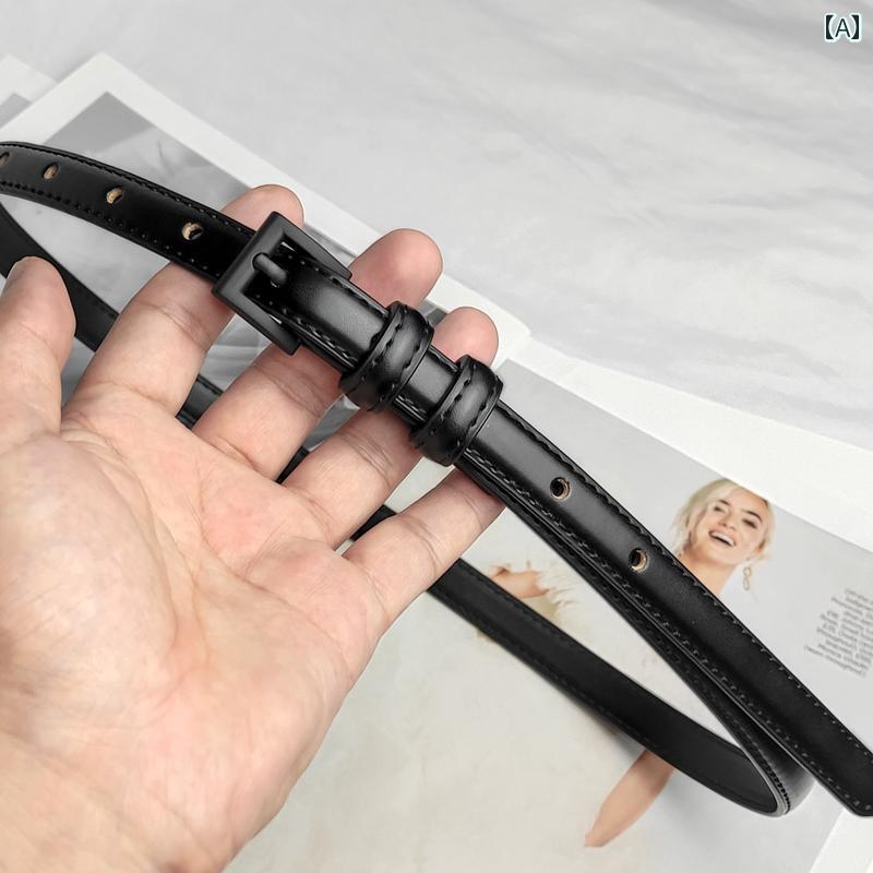 レディース　ベルト　カジュアル 細い ベルト レディース 牛革 イン 装飾 スカート スーツ シャツ ウエ..