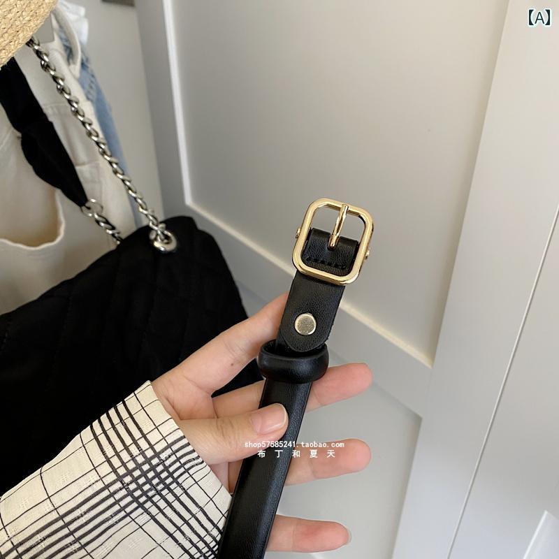 レディース　ベルト　カジュアル 文学 レトロ マルチ カラー オプション レディースベルト 韓国 スタイル 小さい ベルト シンプル デイリー 学生 スクエアバックル