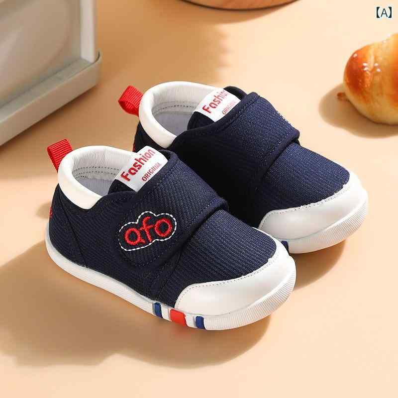 ベビー　シューズ　かわいい 男の子用 幼児 靴 通気性と 快適性 柔らかい 底 滑り止めと 落ちない 布 ..