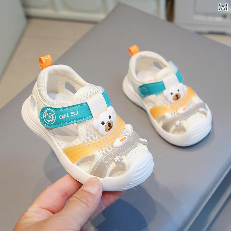 ベビー　シューズ　かわいい ベビー 夏の新 2024 幼児の 靴 013歳の 男の子と 女の子 ソフト ソール 滑..