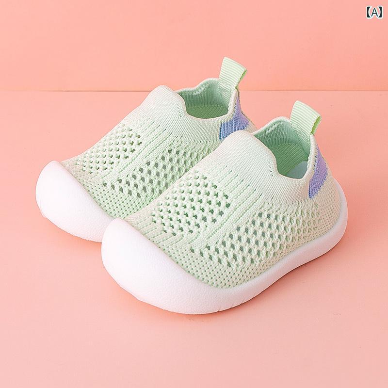 赤ちゃん　靴　シューズ Jinuopu ベビー 幼児 靴 春夏 子供 フロア シューズ ソフト ソール 滑り止め 薄手 ソックス フライング ウィーバー 女の子
