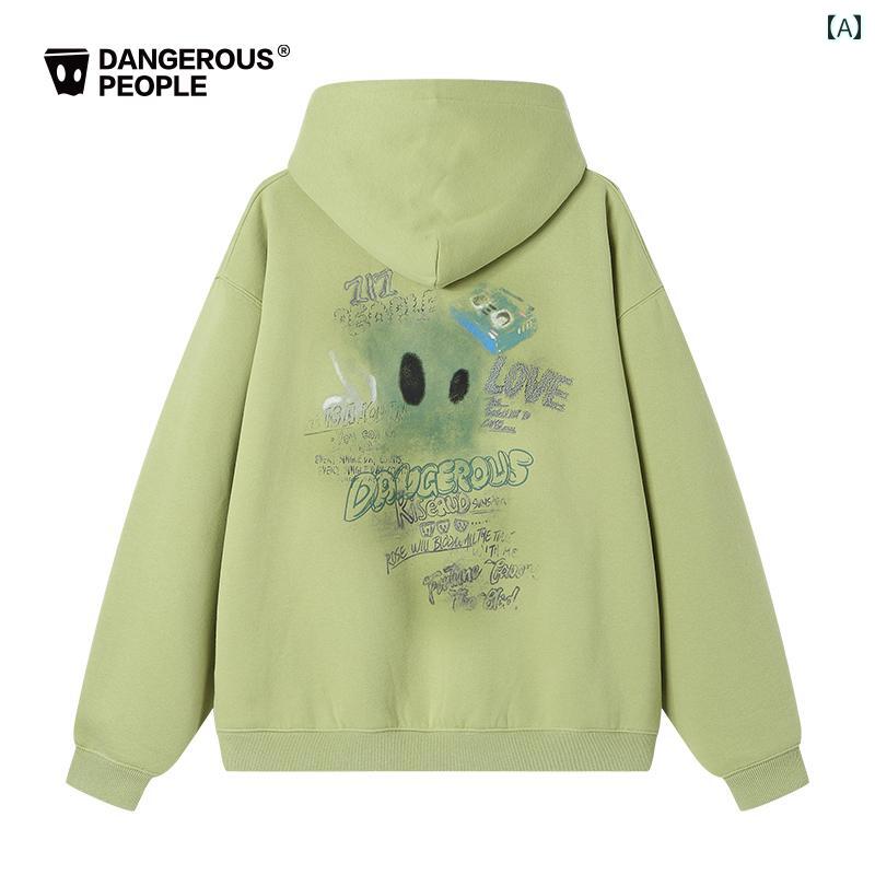 パーカー　フード付き　ニット Dangerouspeople Xue Zhiqian DSP 秋冬 ゆったり シルエット 万能 フリ..
