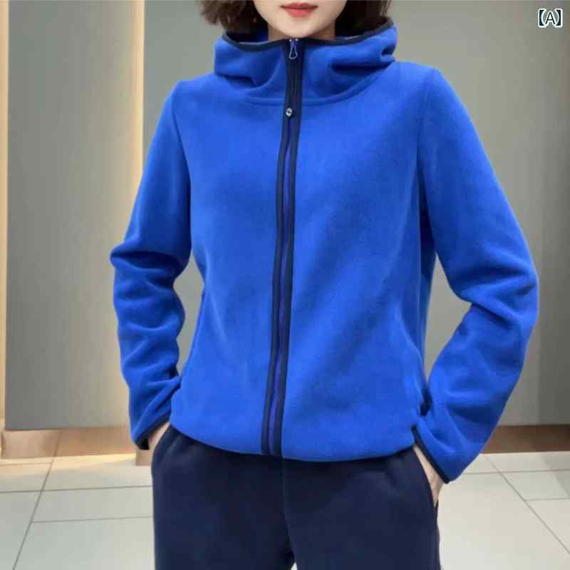 パーカー　フード付き　ニット 両面 フリース フード付き スウェットシャツ 女性用 2025 秋冬 カジュアル ファッション カーディガンジャケット