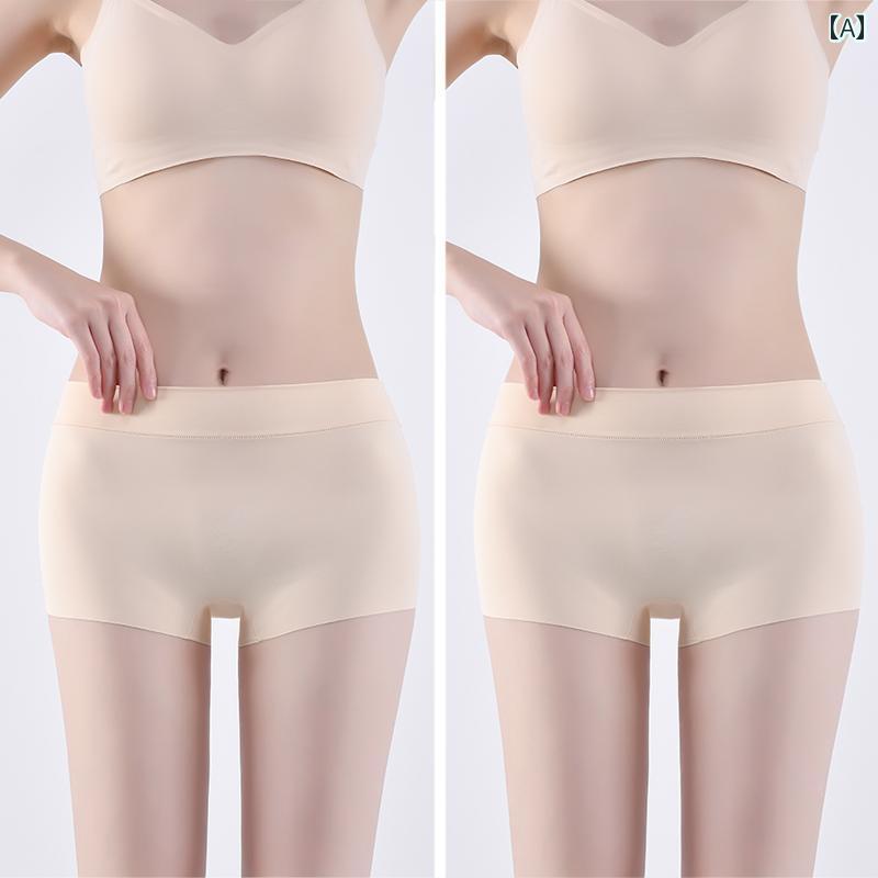 　ボクサーパンツ　下着　ショーツ 女性用 ショート 安全 パンツ 露出 防止 夏用 ブラック シームレス ..