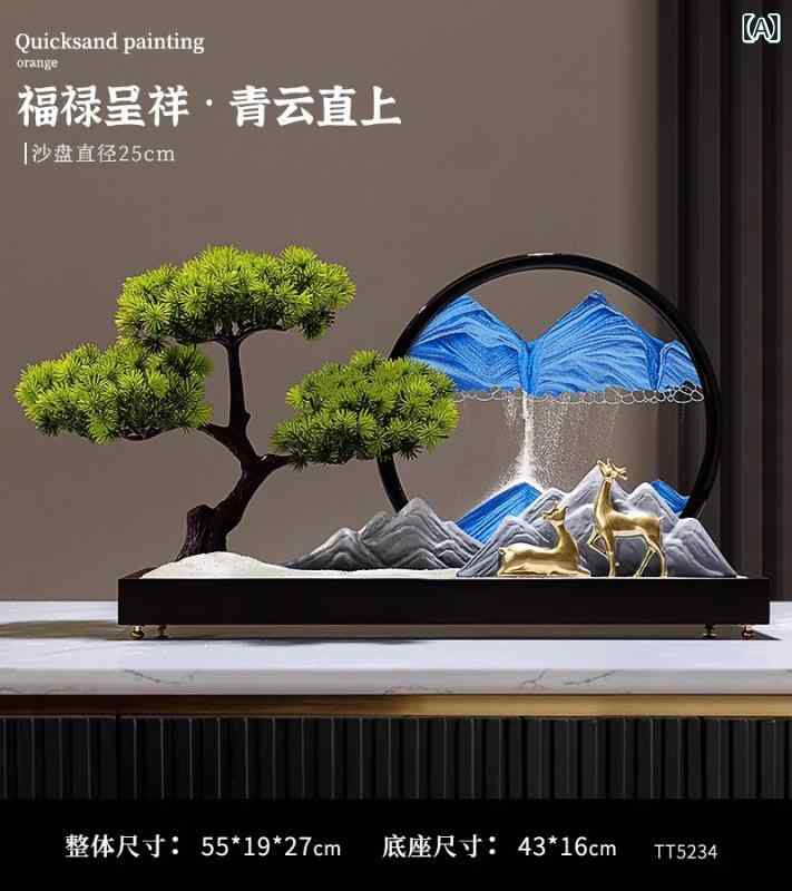 　雑貨　装飾品　 歓迎 松 流 砂 絵画 装飾 砂時計 チャイナ風 家の リビング ルーム 禅 ポーチ オフィス ティールーム ソフト