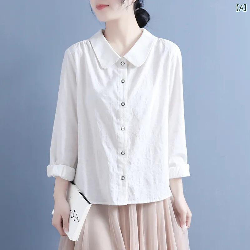 レディース　　シャツ　トップス 広東 普 寧 シャツ レディース 春秋 2025 ホット スタイル コットンリネン トップス リネン ハイエンド 軽量 ラグジュアリー スモール