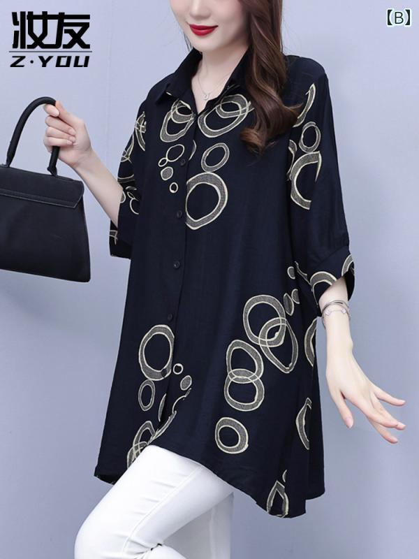 レディース　　シャツ　トップス 西洋風 高級 リネン コットンシャツ レディース ヒップ カバー シャツ 2025新 ファッション ミディアム ロング 夏 トップス