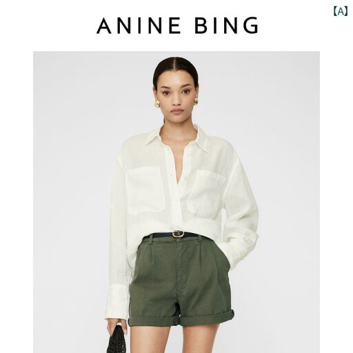 レディース シャツ トップス ANINE BING DANTE 長袖 シャツ レディース アイボリー リネン レディース シャツ トップス ANINE BING DANTE 長袖 シャツ レディース アイボリー リネン