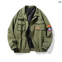 メンズ ジャケット シンプル アメリカ ミリタリーグリーン ワークジャケット メンズ ma 1 パイロット ジャケット 野球 厚手 綿 コート 秋冬 ハンティ...