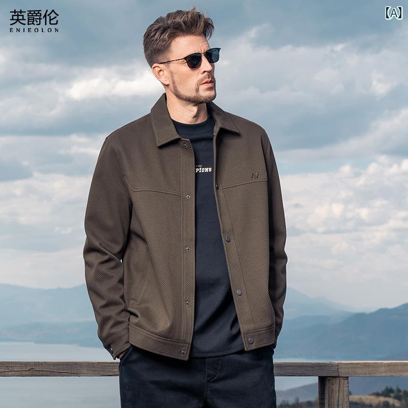 アウター メンズ ジャケット パーカ Yingjulun ツイル テクスチャ メンズジャケット 春秋 ビジネス カジュアル ジャケット 裏起毛 厚手 春 トップス