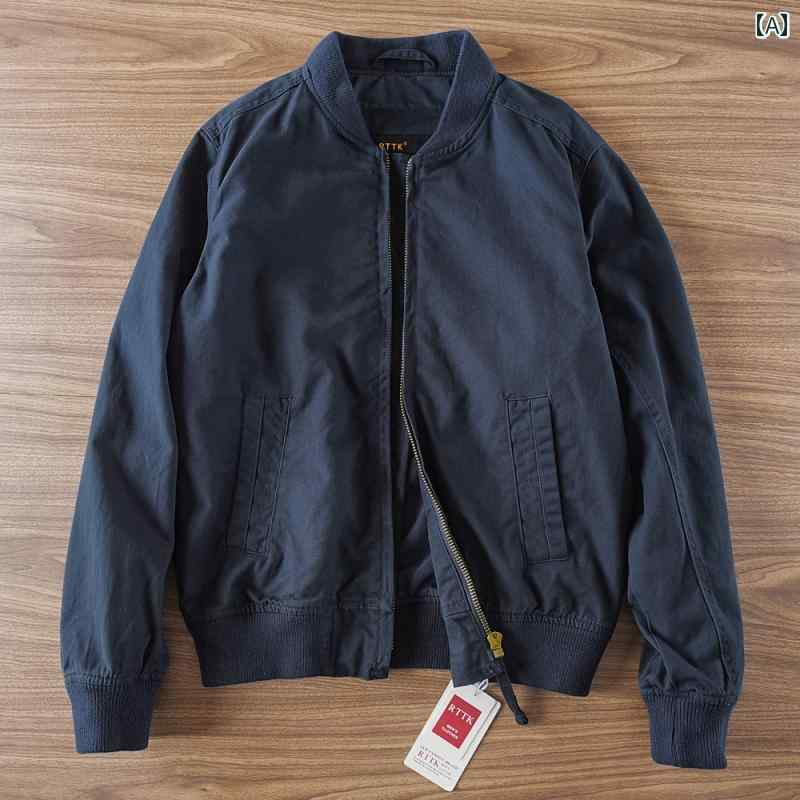 アウター メンズ ジャケット パーカ アメリカン レトロ ベースボール ジャケット メンズ 秋冬 コットン ウォッシュ 加工 ダメージ メンズカジュアル トップス