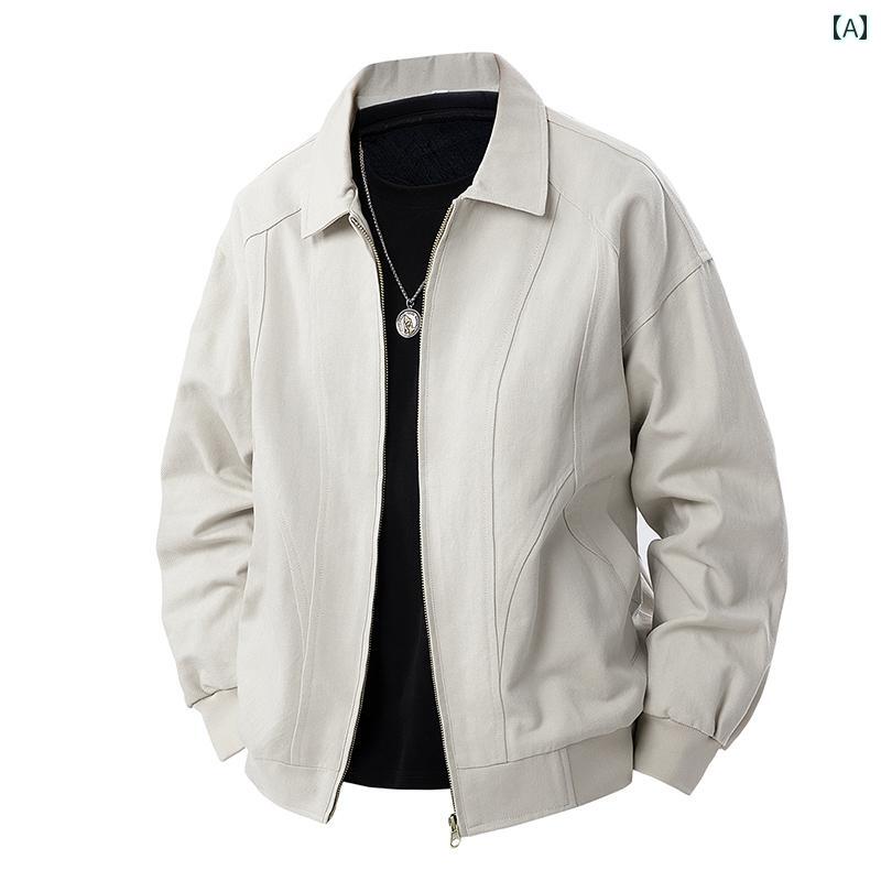 アウター メンズ ジャケット パーカ アメリカン レトロ ハリントン デ コンストラクト ワークウェア ジャケット ウォッシュド コットンジャケット メンズ 春 ベースボール