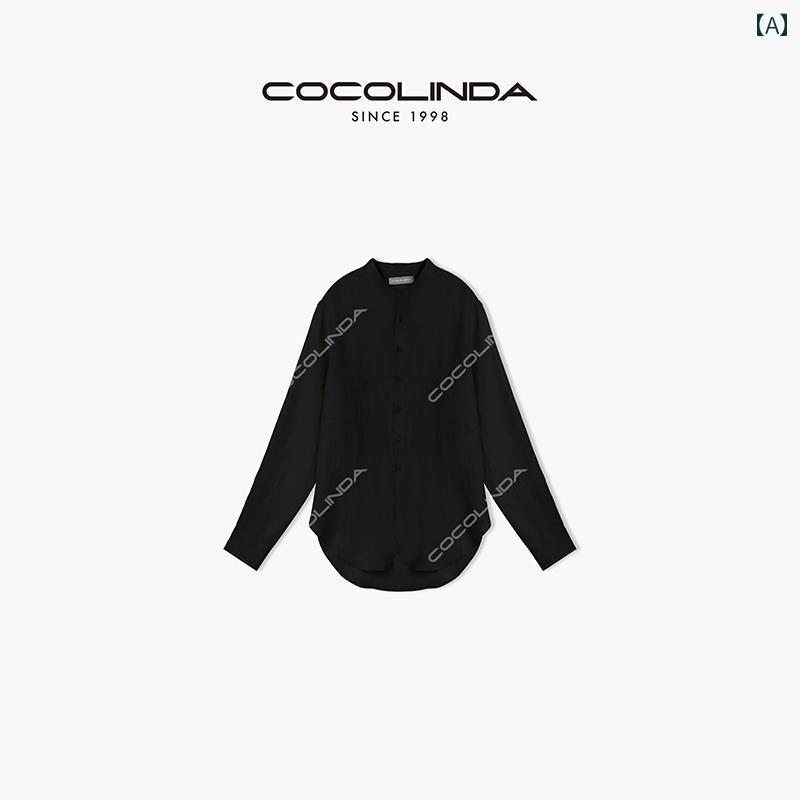 レディース　　シャツ　トップス COCOLINDA リネン 長袖 シャツ レディース 2024 秋 アウター おしゃれ 小さめ スタンドカラー ゆったり カーディガン