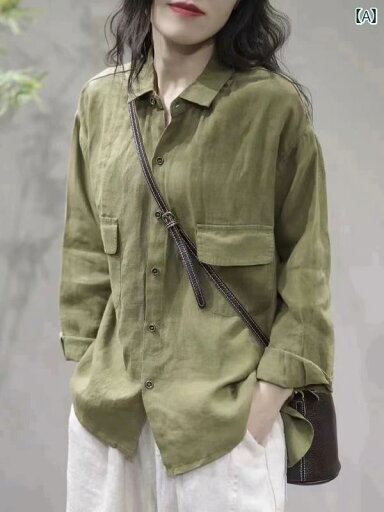 レディース シャツ トップス カット ラベル 婦人服 文学 ゆったり 長袖 綿 麻 シャツ スタイリッシュ 年齢を 減らす スリム リネン トップ レディース シャツ トップス カット ラベル 婦人服 文学 ゆったり 長袖 綿 麻 シャツ スタイリッシュ 年齢を 減らす スリム リネン トップ