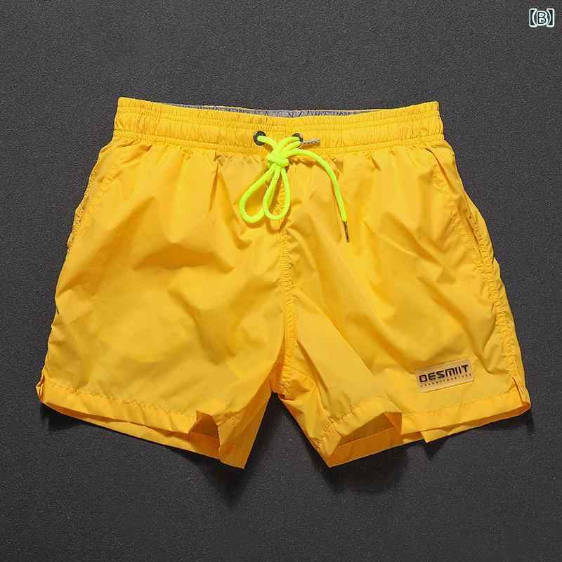 　ショート　ハーフ　パンツ　 明るい 黄色の ランニング フィットネス ショーツ ...