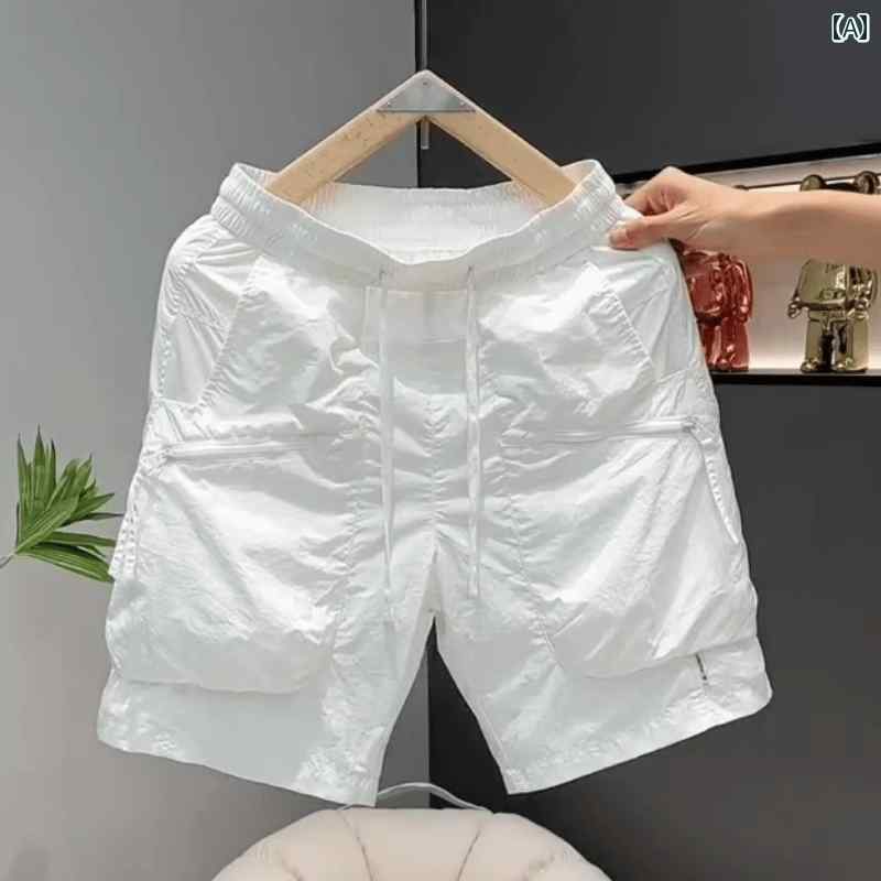 　ショート　ハーフ　パンツ　 ホワイト 冷感 ワーク ショーツ メンズ 夏 2025新 スタイル アウターウ..