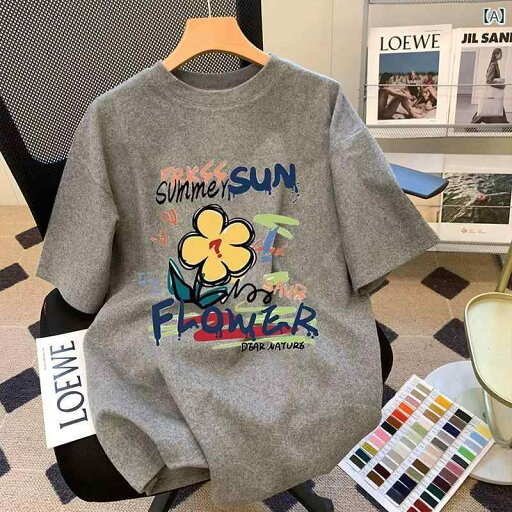 レディース Tシャツ 半袖 300 ジン 大きめ サイズ レディース 服 2025 夏 グレー コットン 半袖 Tシャツ 200 ゆったり カジュアル トップス レディース Tシャツ 半袖 300 ジン 大きめ サイズ レディース 服 2025 夏 グレー コットン 半袖 Tシャツ 200 ゆったり カジュアル トップス