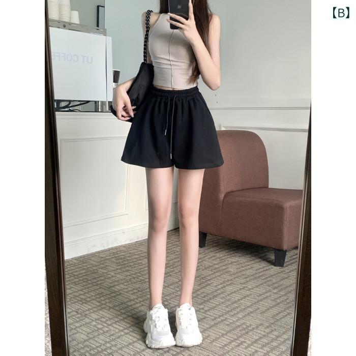 　ショートパンツ　ハーフパンツ スーパー ホット ハイウエスト ワイド レッグ カ...